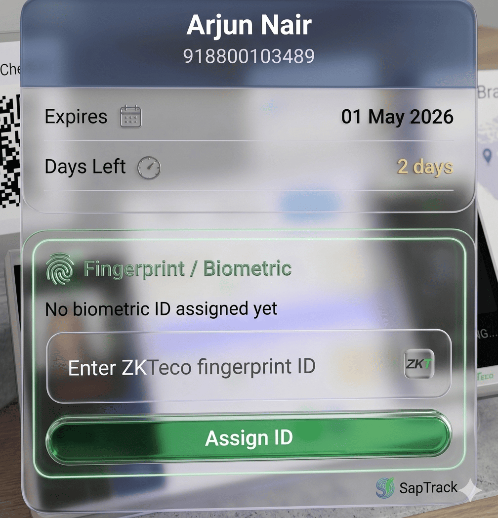 Biometric device assignment