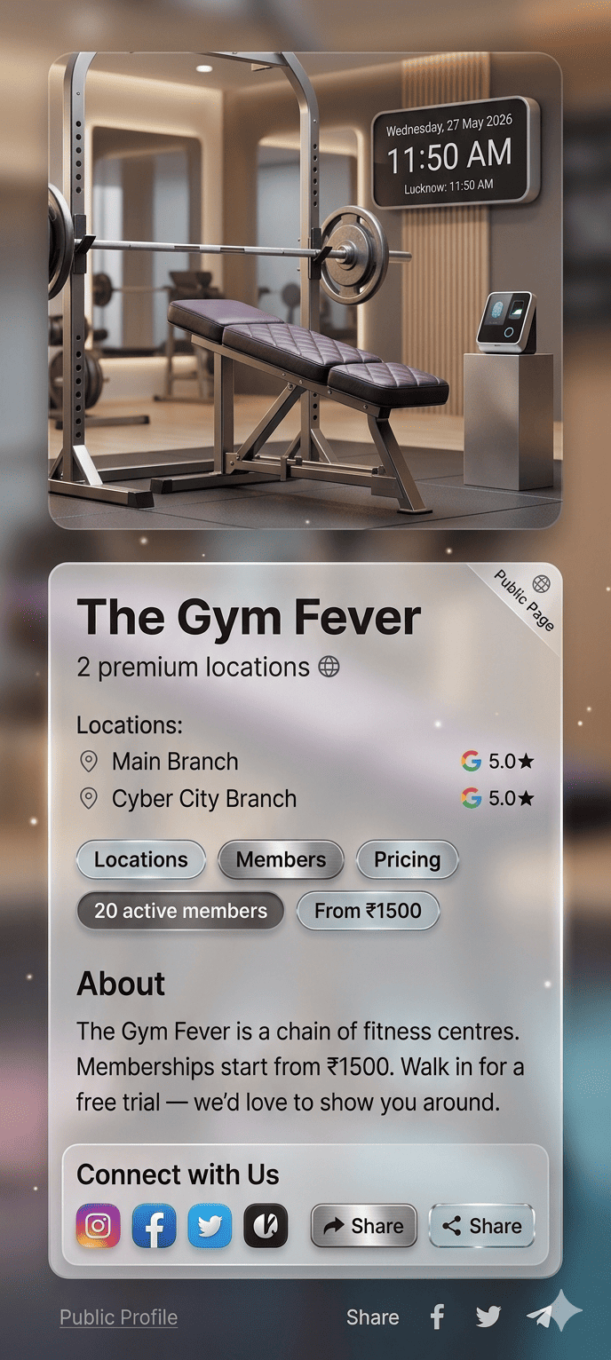 Free public page for your gym